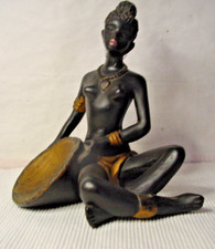 Gips Figur Afrikanerin Akt  50er guter Zustand - geringe Mängel  19,5 cm