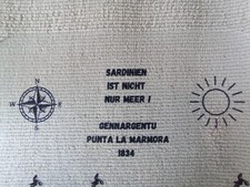 Badematte  40x60 cm Sardinien grau beige Italien Insel Berg 