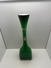 Glas Vase grün weiß opaline