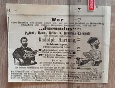 Schleusingen Werbung Anzeige  um 1900 Rudolph Hartung Jucundus Lesepult