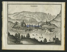 CHAMBERY, Gesamtansicht, Kupferstich von Merian um 1645