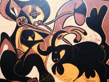 Pablo Picasso - Picador und Stier , Linolschnitt 1962