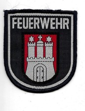 BERUFSFeuerwehr HAMBURG Abzeichen Patch - HH- Hansestadt FEUERWEHR 7,2 cm gewebt