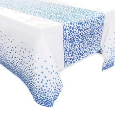 Plastiktischdecke Weiß Blau