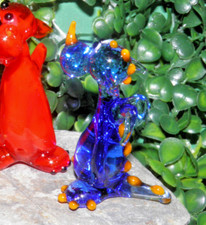 Glasfigur Drache blau orange