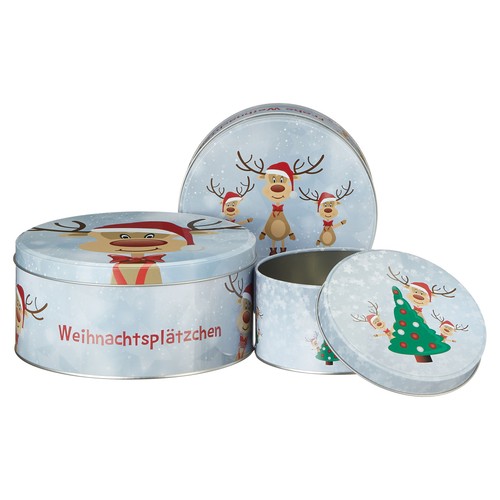 3er set metall gebäck dose - gebäck,