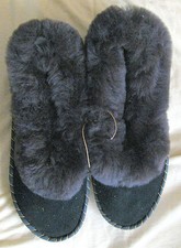 Hausschuhe 100% Lammfell Pantoffeln Winter Warm Ledersohle