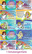 Schutzengelkarte Schutzengel Karte mit Name Jungennamen Buchstabe N-R Geschenk