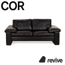 Cor Conseta Leder Zweisitzer Schwarz Sofa Couch