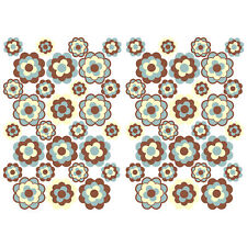 56 Stk. Pril Blumen Aufkleber Braun Beige Matt Sticker Selbstklebend 70er R063