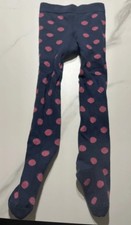 Dunkelblau/rosa gepunktete thermo strumpfhose - Größe  98/104 - Marke: TCM