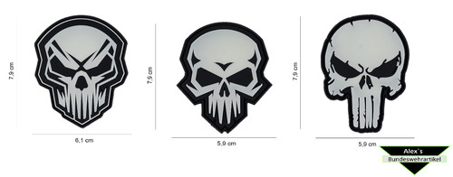 Patch pvc punish skull - 3d,