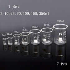 7Pcs/Set Klar Glas Becherglas