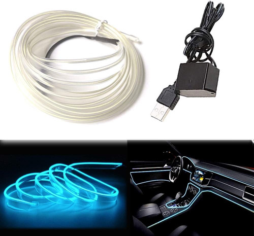 Usb wire neonlicht eisblau - el,