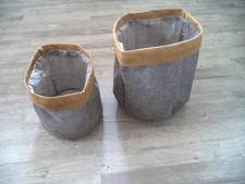 2 x Blumentopf  - Übertopf - Pflanztasche,  Juteoptik