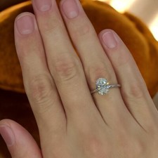 Ehering Platin Lab Grown Oval