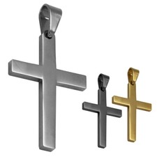 Kettenanhänger Anhänger Kreuz Halskette Königskette Schwarz Silbern Golden Stahl