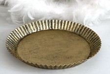 Shabby Tablett Schale Kerzenteller Backform Backblech, Metall  Zink Gold Antik,