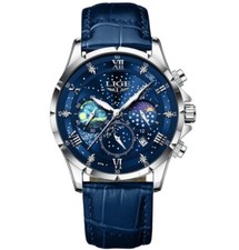 Original Top Marke LIGE Damen Herren Armbanduhr Chronograph Datum Quarzuhr 