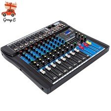 8 Kanal Audio Mixer Aufnahme Mischpult Bluetooth USB Mischer Equalizer DJ LCD
