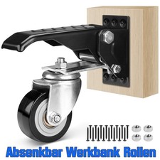 4X Absenkbar Lenkrollen Set