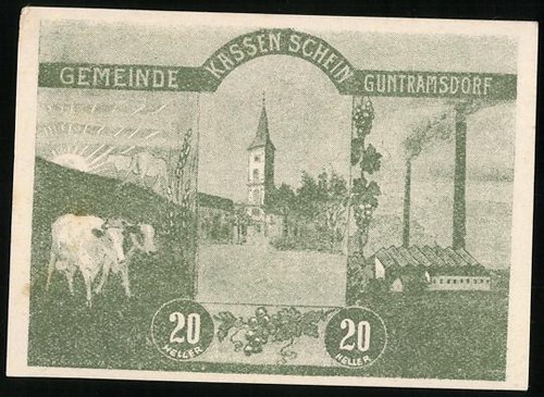Notgeld guntramsdorf 1920 20 - guntramsdorf, 1920,
