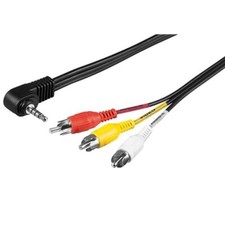 AudioVideo Kabel 1,5m Winkel Klinkenstecker 3,5mm an 3x Cinch Stecker