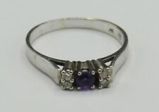 Weißgold Memory Ring Amethyst Diamant Brillant Gold