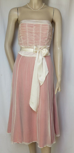 Seidenkleid rosa creme - 36,