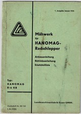Anleitung und Ersatzteiliste Mähwerk für HANOMAG Radschlepper