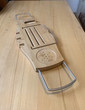 Bambus Badewannenablage ausziehbar 70-100 cm Wannenaufsatz mit Buchhalterung