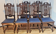 6 Esszimmerstühle Set Jagdstühle   Küchenstühle Gründer  Antik ca. 1900 Jh.