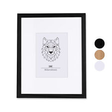 Holz-Bilderrahmen Fotorahmen mit Glas und Passepartout, in 4 Farben & 9 Formaten