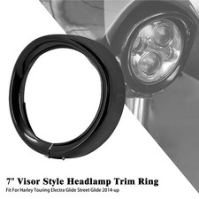 Glanz Schwarz Scheinwerfer Trim Ring 7 zoll Für Harley Touring Glides 2014-2023