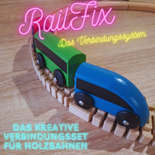 RailFix Adapter-Set für Holzeisenbahnen – Verbindet IKEA LILLABO, Lidl, Brio....