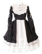 JL-682 Schwarz Weiß Rüschen