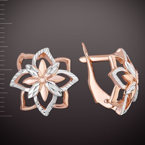 Bicolor gold 585 14kt ohrringe - gold, 585/14kt