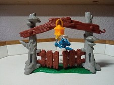 Schleich Schlümpfe Garten Tor grau Lampe Eingang 40050 Geschlumpfe Zubehör gate