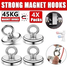 4x Neodym Bergemagnet Magnetangeln Angel Magnete 45 Kg bis 180 Kg Topfmagnet Öse