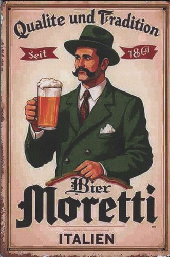 Blechschild bier moretti - blechschild, "bier