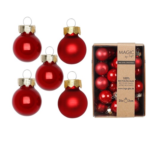 Weihnachtskugeln glas 2cm - 25,