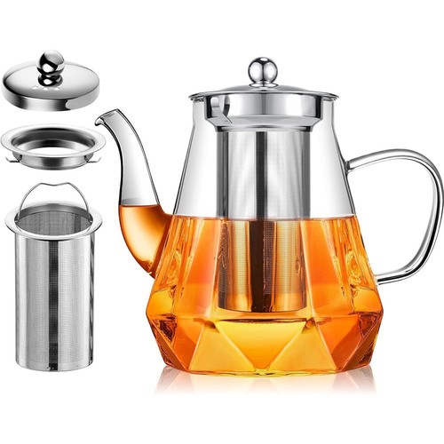 Teekanne glas mit sieb - teekanne,