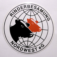 Werbe-Aufkleber Rinderbesamung Nordwest eG Schleswig-Holstein Kuh Bulle 80er