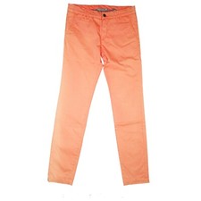 Exit Brooklyn Kess Stoff Hose stretch Skinny Chino 34 S W27 L32 orange dünn NEU