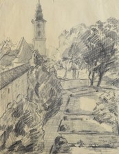 Maria del Pilar Prinzessin v. Bayern 1891-1987 Zeichnung 1941 Adldorf Eichendorf