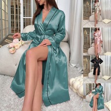 Frauen Satin Bademantel Kimono