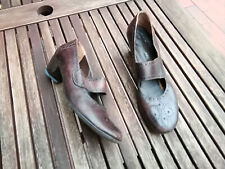 Accatino Leder Budapester Pumps Ballerinas Slipper Schuhe braun 40,5