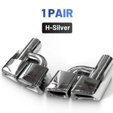 Auspuffblenden Eckig Blenden passend für Mercedes W221 W212 W211 63 65 AMG Umbau