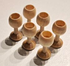 DDR-Spielzeug-Holz-Weingläser 6-teil. für Puppenstube-ca. 1970er-sehr schön