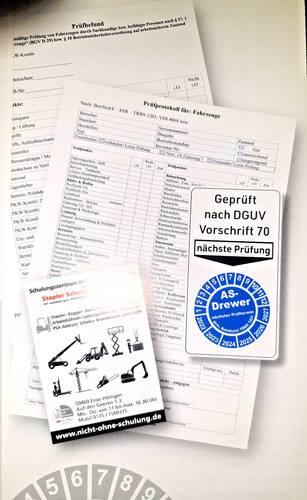 Prüfplakette braun neu uvv - prüfplakette,